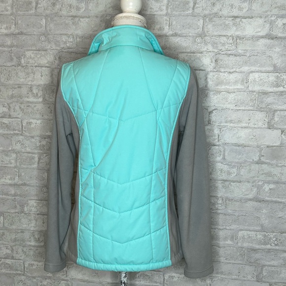 New Balance mint green and gray fleece zip front jacket size M - Picture 3 of 5